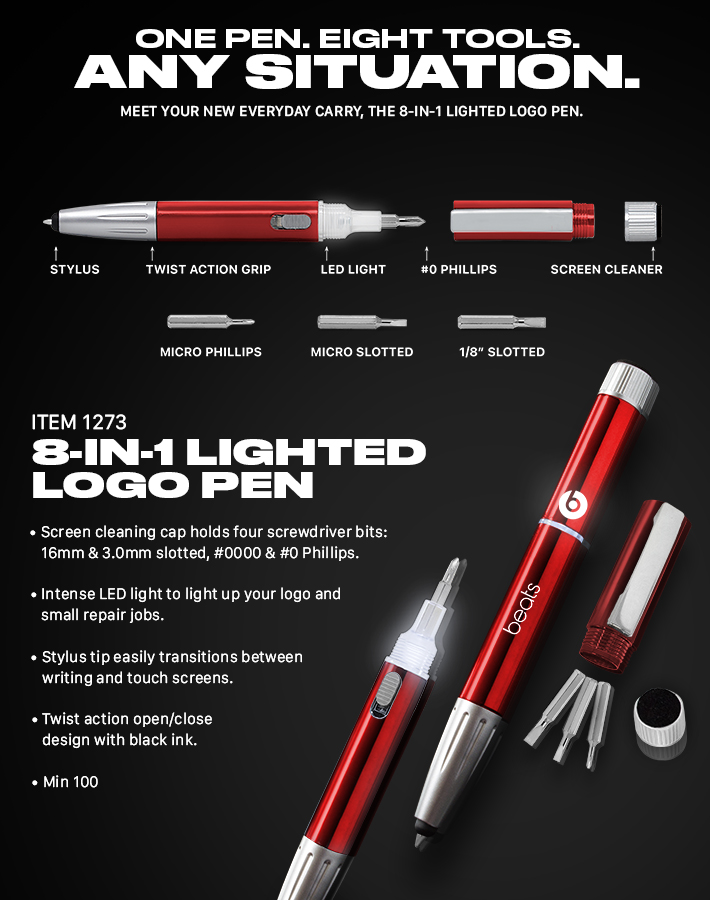 8-IN-1 Pen<br><p2>for additional personalization, contact us at <a  data-cke-saved-href='mailto:service@alexandermc.com?&subject=Flyer Personalization-8-IN-1 Pen&body=Hello, I would like to have my company information added to the 8-IN-1 Pen flyer. ATTN DISTRIBUTORS: Please provide your contact info, and attach your logo. For custom virtuals, please attach your customers logo as well.' href='mailto:service@alexandermc.com?&subject=Flyer Personalization-8-IN-1 Pen&body=Hello, I would like to have my company information added to the 8-IN-1 Pen flyer. ATTN DISTRIBUTORS: Please provide your contact info, and attach your logo. For custom virtuals, please attach your customers logo as well.'>service@alexandermc.com</p></a>