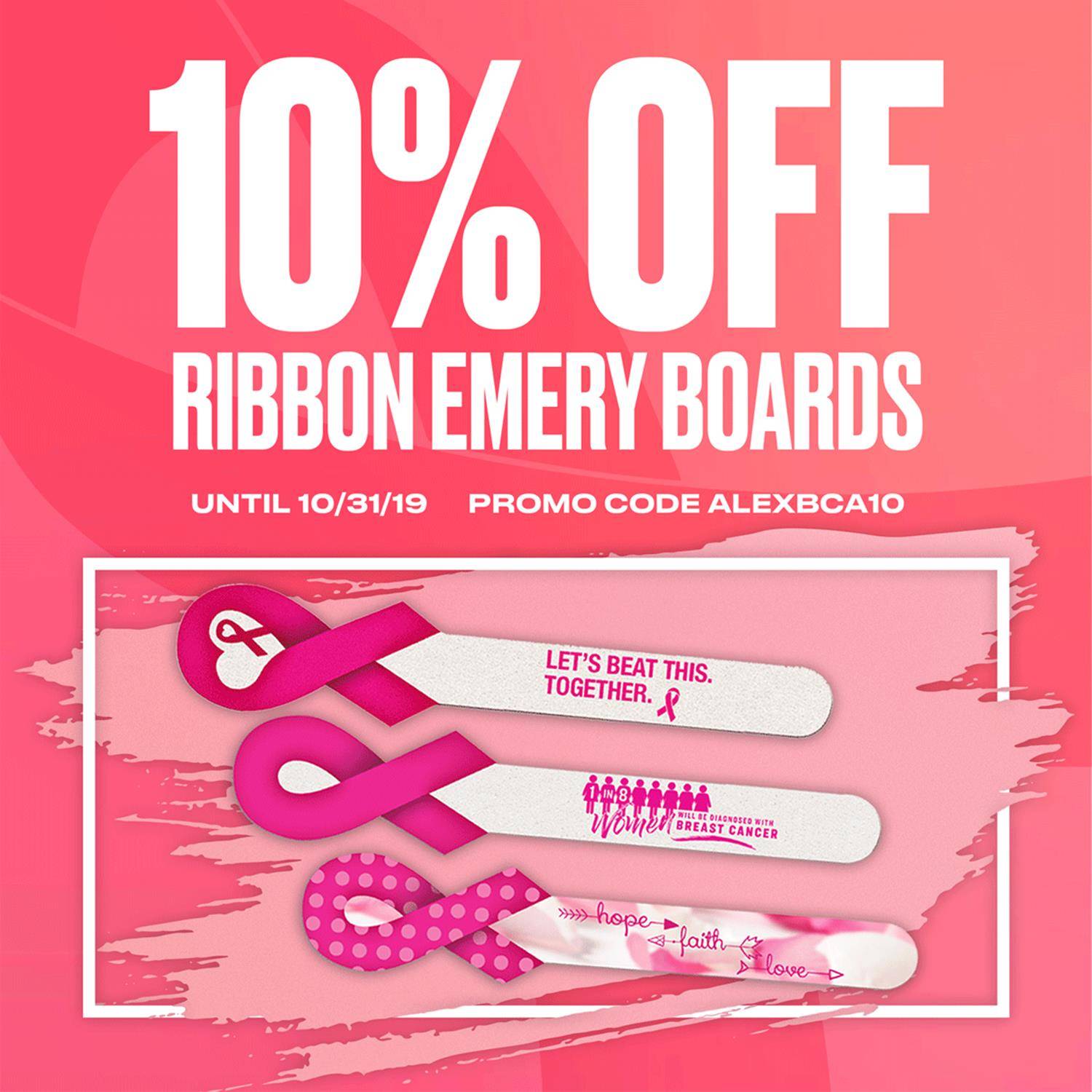ALEXBCA10 - 10% Off Ribbon Emery Boards